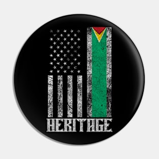 Guyana Hispanic Heritage destressed flag Pin