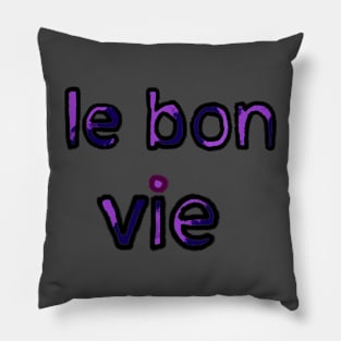 The Good Life in French - (Purple) Pillow