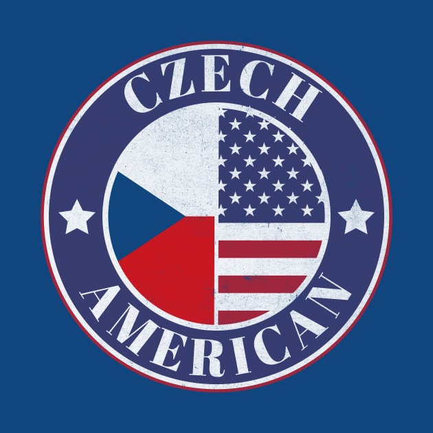 Proud Czech-American Badge - Czech Republic Flag by Yesteeyear