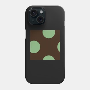 minimalist polka dot chocolate brown and mint green graphic pattern Phone Case