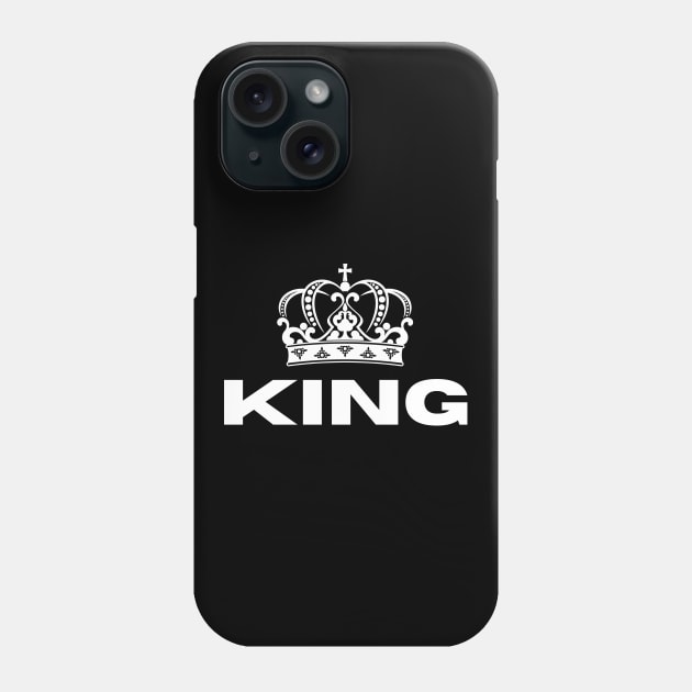 King, Matching Couples for King Queen, Valentines Gift for Him and Her, Gifts Matching Couples Set for Him and Her Phone Case by JK Mercha