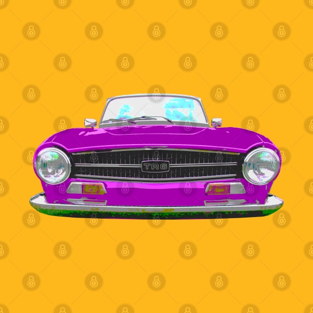 Triumph TR6 1970s classic British sports car purple by soitwouldseem