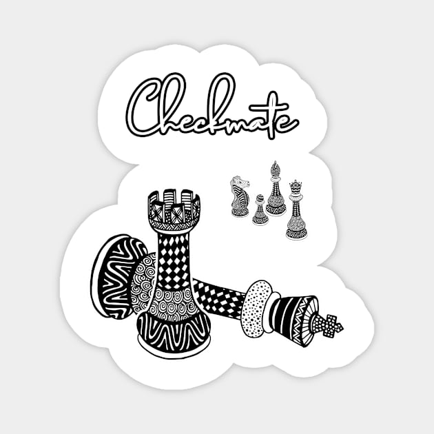 Chess Player Checkmate Pieces Magnet by letnothingstopyou