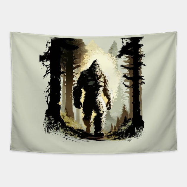 Bigfoot out for a Stroll Tapestry by Star Scrunch