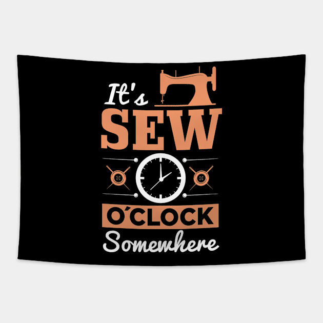 Funny Sewing Sewer Design Tapestry by Pummli