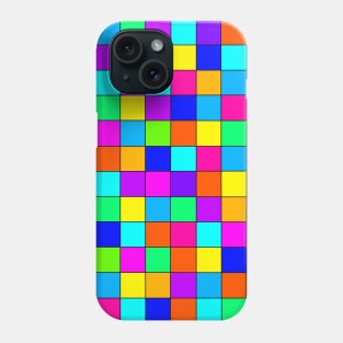 Random Colorful Squares With Black Lines Phone Case