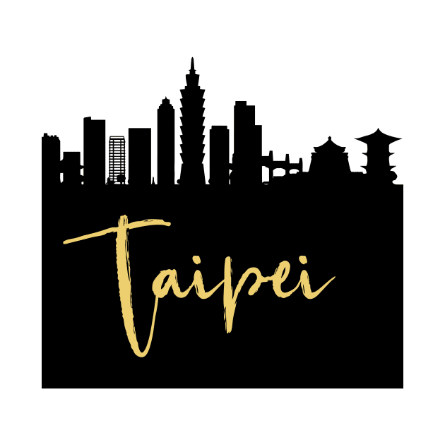 TAIPEI TAIWAN DESIGNER SILHOUETTE SKYLINE ART by deificusArt