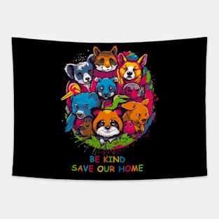 Be Kind Save our Home Tapestry