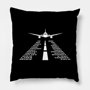 Phonetic Alphabet Pilot Airplane Pillow