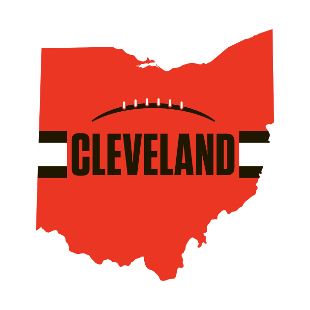 Cleveland Football Ohio Outline Orange by SportsAndGeekUnique