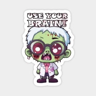 Spooky Baby Zombie - Use Your Brain for a Frightful Delight Magnet