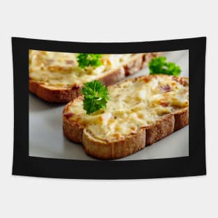 Oven baked toast with cheese and ham Tapestry