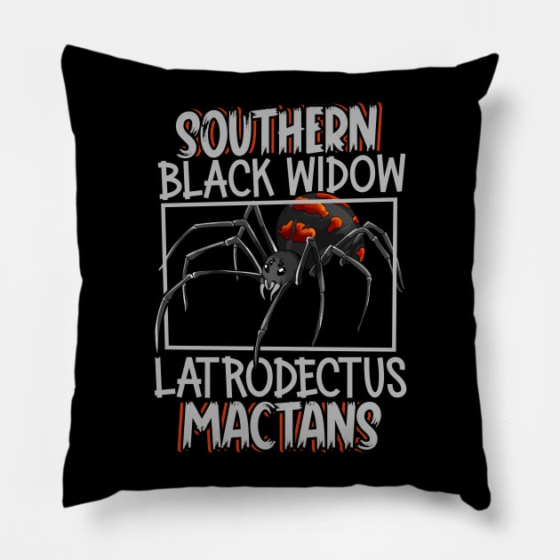 Southern black widow Pillow by Modern Medieval Design