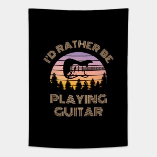 I'd Rather Be Playing Guitar S-Style Electric Guitar Vintage Sunset Tapestry