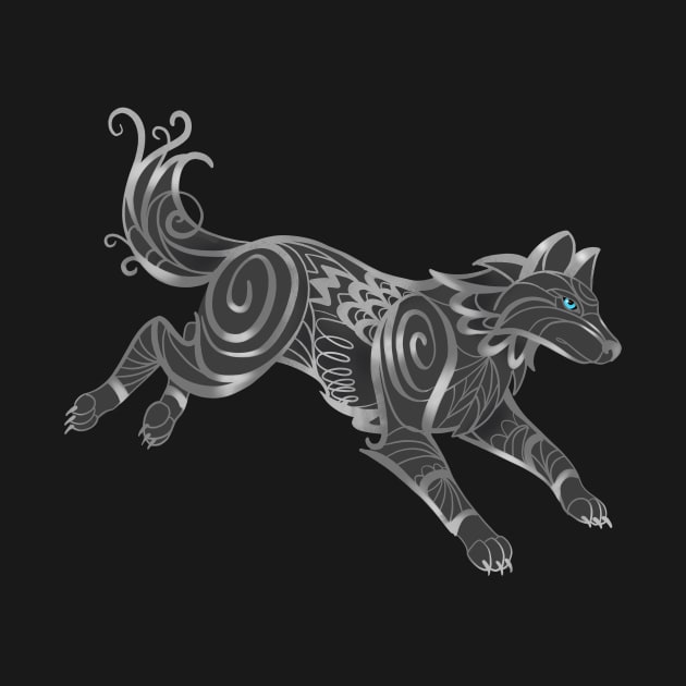 Shimmering Silver Ghost Wolf by LittleBunnySunshine