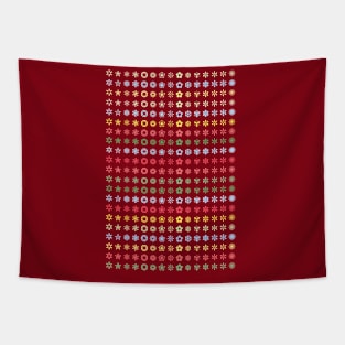 Colorful Snowflakes and Flowers Pattern Tapestry