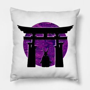 Torii Samurai Cyberpunk Pillow