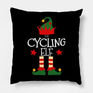 Cycling Elf Matching Family Group Christmas Party Pajamas Pillow