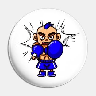 Infinite punch Blue Boxer by Patoli Studio Pin