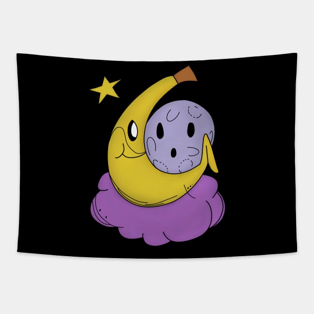 Banana Hanging with Moon Tapestry by pako-valor