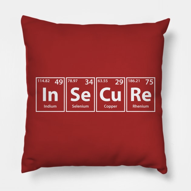 Insecure (In-Se-Cu-Re) Periodic Elements Spelling Pillow by cerebrands