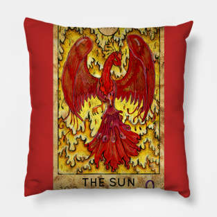 The Sun. Major Arcana Tarot Card. Pillow