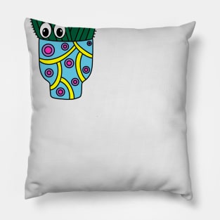 Cute Cactus Design #289: Potted Cacti In Funky Pot Pillow