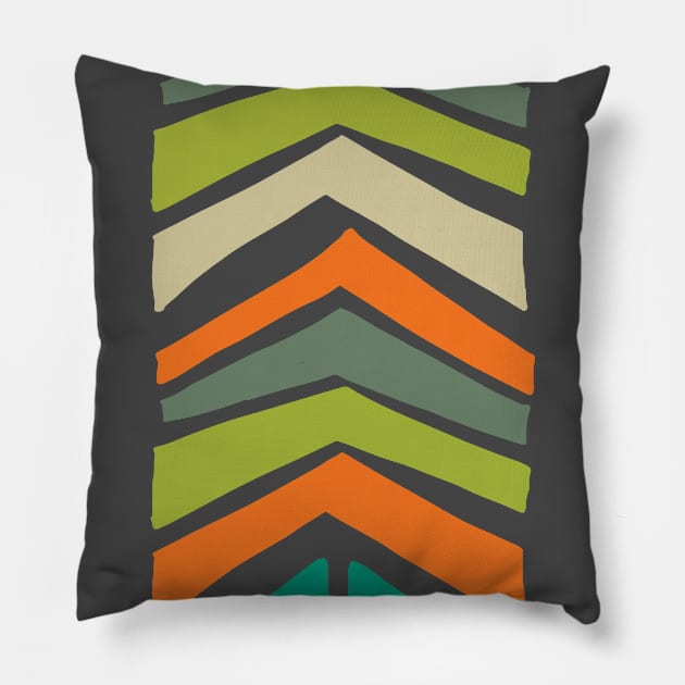 Mid Century Modern Chevron Pillow by Raluca Mateescu