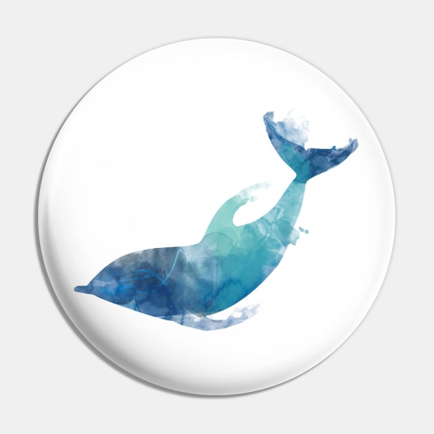 Watercolor playing dolphin Pin by VenyGret