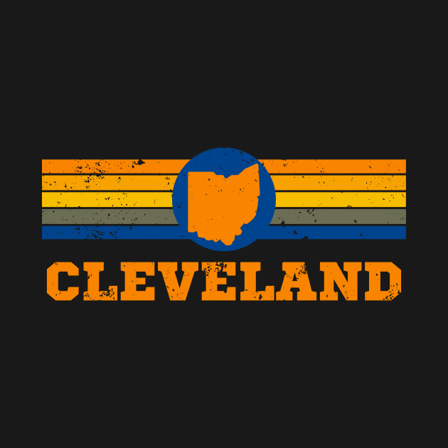 Cleveland State Of Ohio Silhouette Vintage by Foxxy Merch