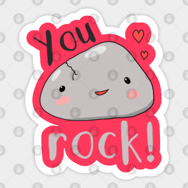 kawaii rock you rock love pun meme - Kawaii Rock Pun - Sticker | TeePublic kawaii rock you rock love pun meme - Kawaii Rock Pun - Sticker | TeePublic
