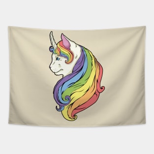 Unicat rainbow mane and horn Tapestry