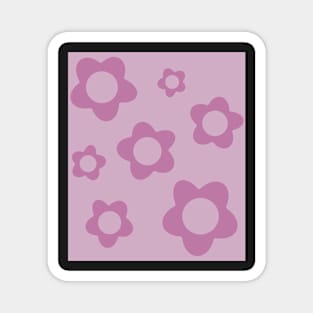 pattern flower aesthetic old pink purple Magnet