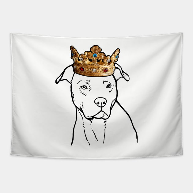 American Pit Bull Terrier Dog King Queen Wearing Crown Tapestry by millersye