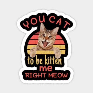 Funny you cat to be kitten me right meow,pinot meow cat wine Magnet