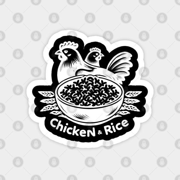 Chicken and Rice Magnet by ThesePrints