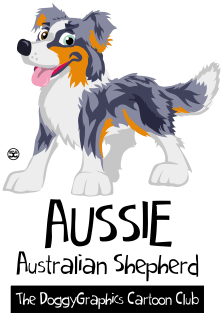 Aussie CartoonClub - Merle Trico Magnet