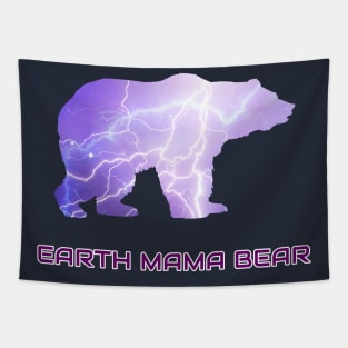 Earth Galaxy Mama Bear Lighting Bolt Cool Gift Tapestry