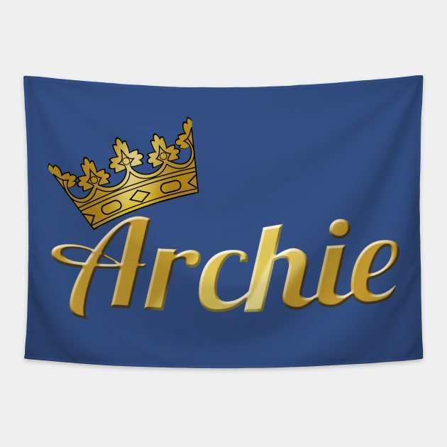 ARCHIE with Golden Crown Tapestry by Scarebaby