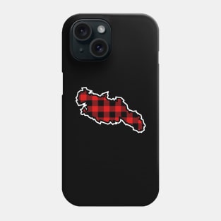 Lasqueti Island Silhouette in Red and Black Plaid - Simple Canadian Pattern - Lasqueti Island Phone Case