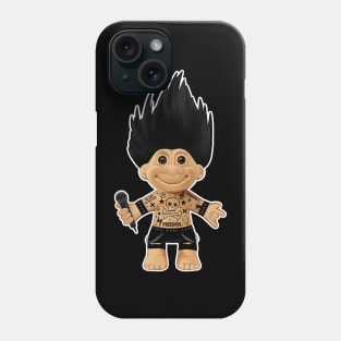 Punk rocker troll with black hair Iroquois and microphone Phone Case