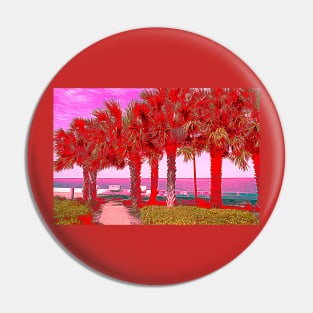 Palm Trees in Red Pin