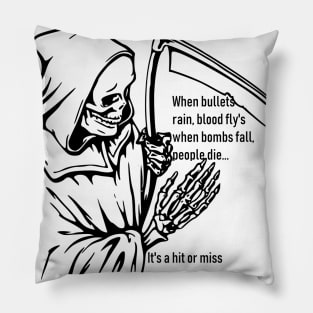 dark grim reaper evil vintage death horror quote Pillow