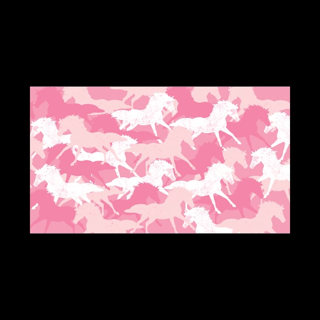 vintage pink horses by hatem