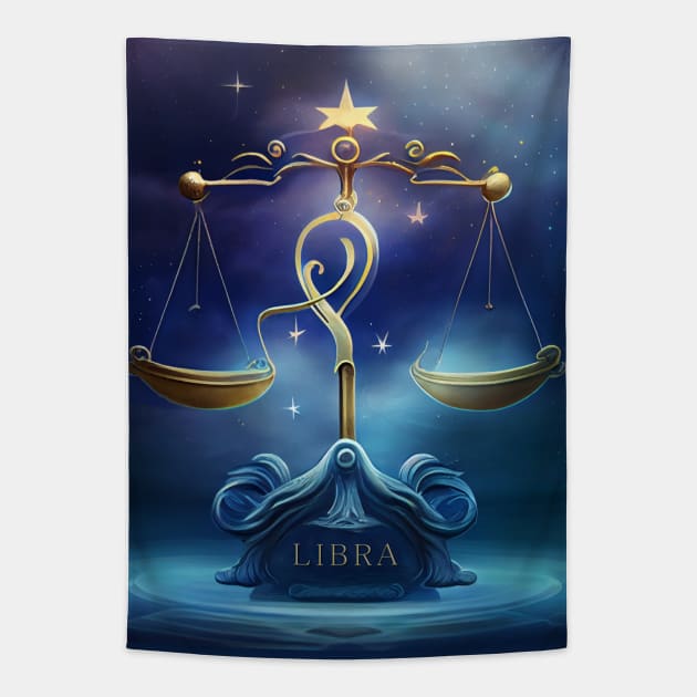 Zodiac Sign LIBRA  - Fantasy Illustration of astrology Libra Tapestry by KOTOdesign