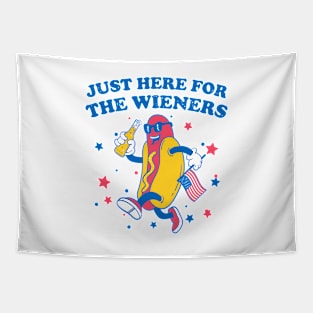 I'm Just Here For The Wieners - 4th of July hot dog Funny saying Tapestry