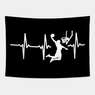 Basketball Heartbeat Gift T-shirt For Men Women Kids Tapestry