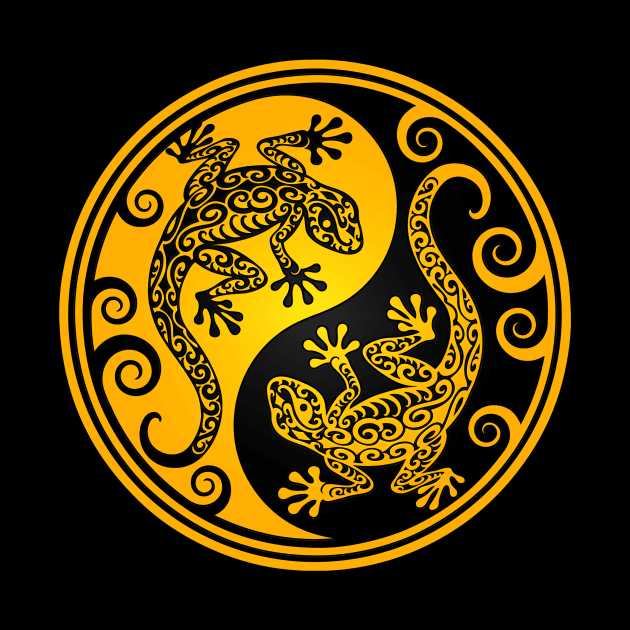 Yellow and Black Yin Yang Geckos by jeffbartels