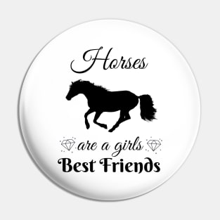 Horses Girls Best Friends Riding Equestrian Pin