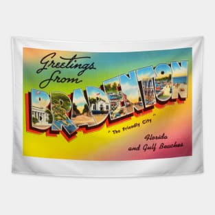 Greetings from Bradenton, Florida - Vintage Large Letter Postcard Tapestry